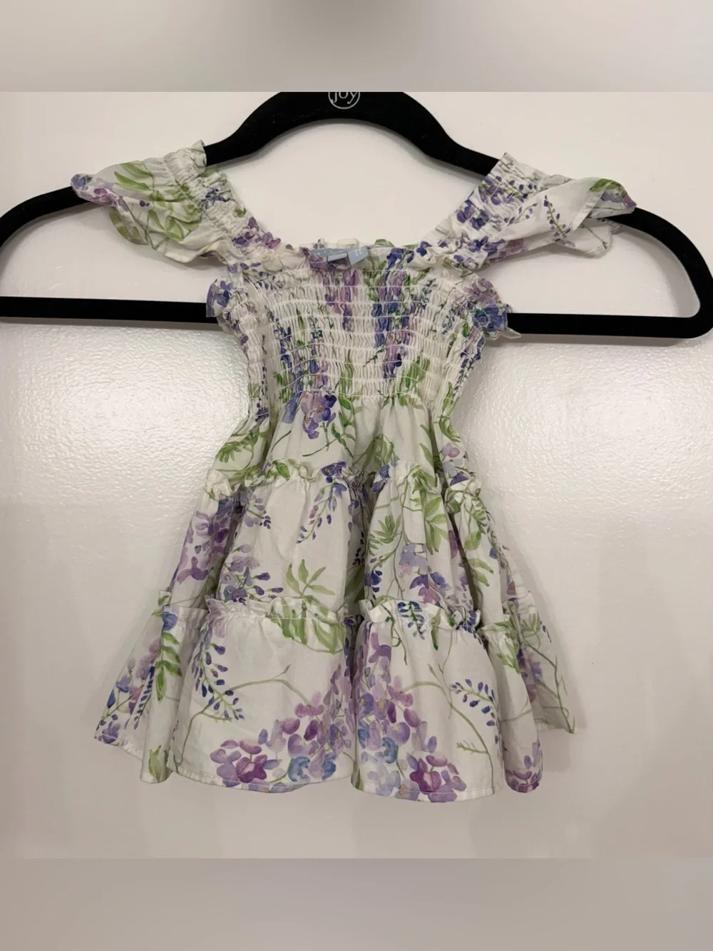 Hill House The Tiny Ellie Nap Dress Wisteria White & Purple Size 6-12 Months